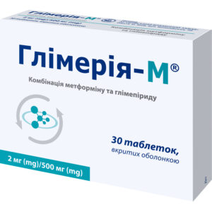 Glymeria-M tablets 500 mg/2 mg pack of 30 pcs
